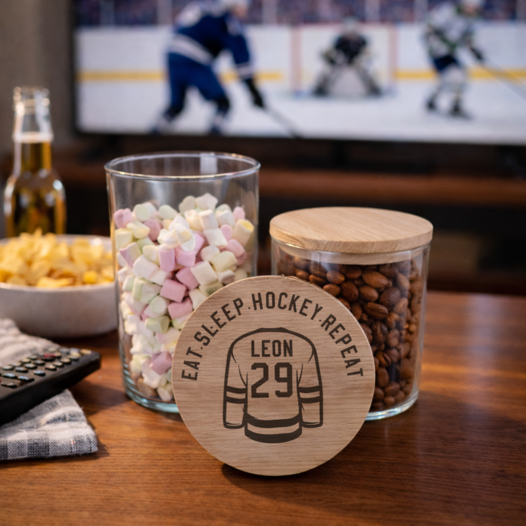 Storage jar Eat.Sleep.Hockey.Repeat.