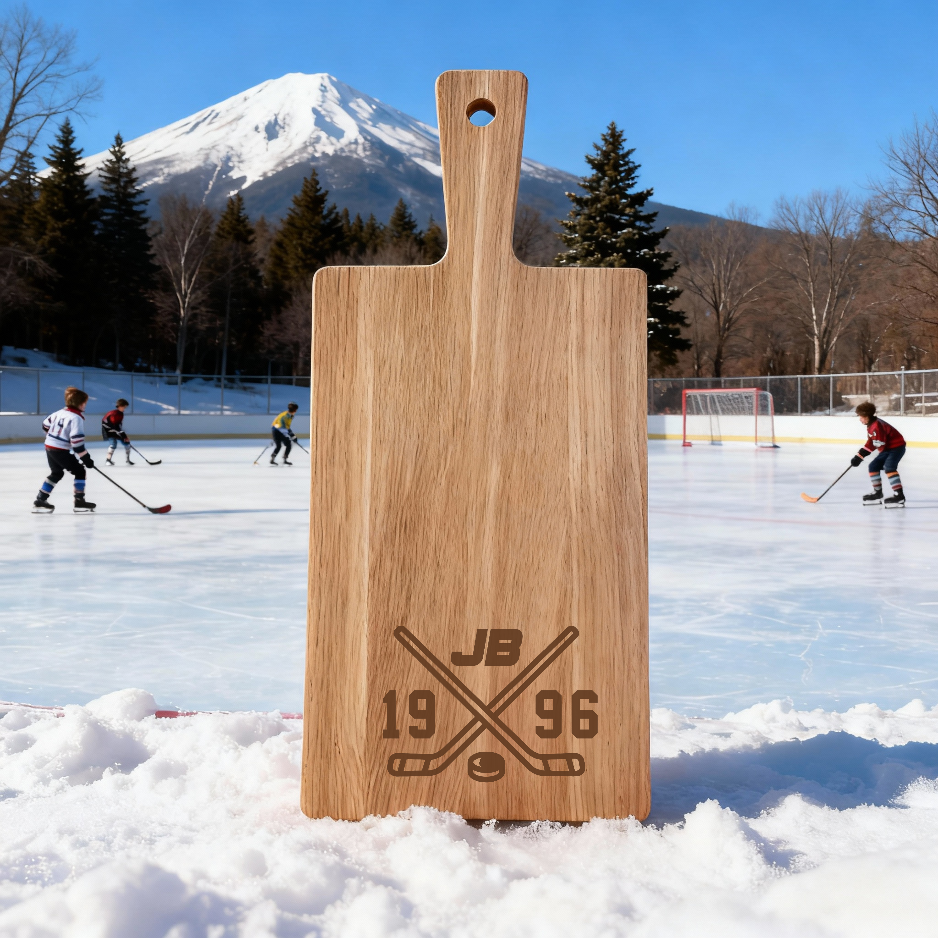 Oak board ice hockey stick
